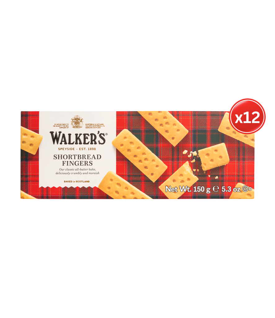 WALKER - Shortbread Fingers 12*150g -وكر  أصابع بسكويت الشورتبريد