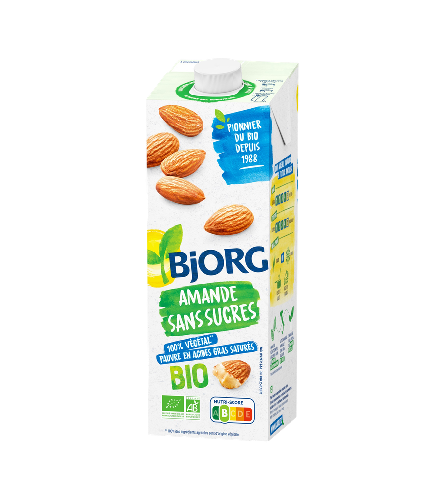 Bjorg milk Amande Sand Sucres 1L - بيورغ حليب اللوز بدون سكر مضاف
