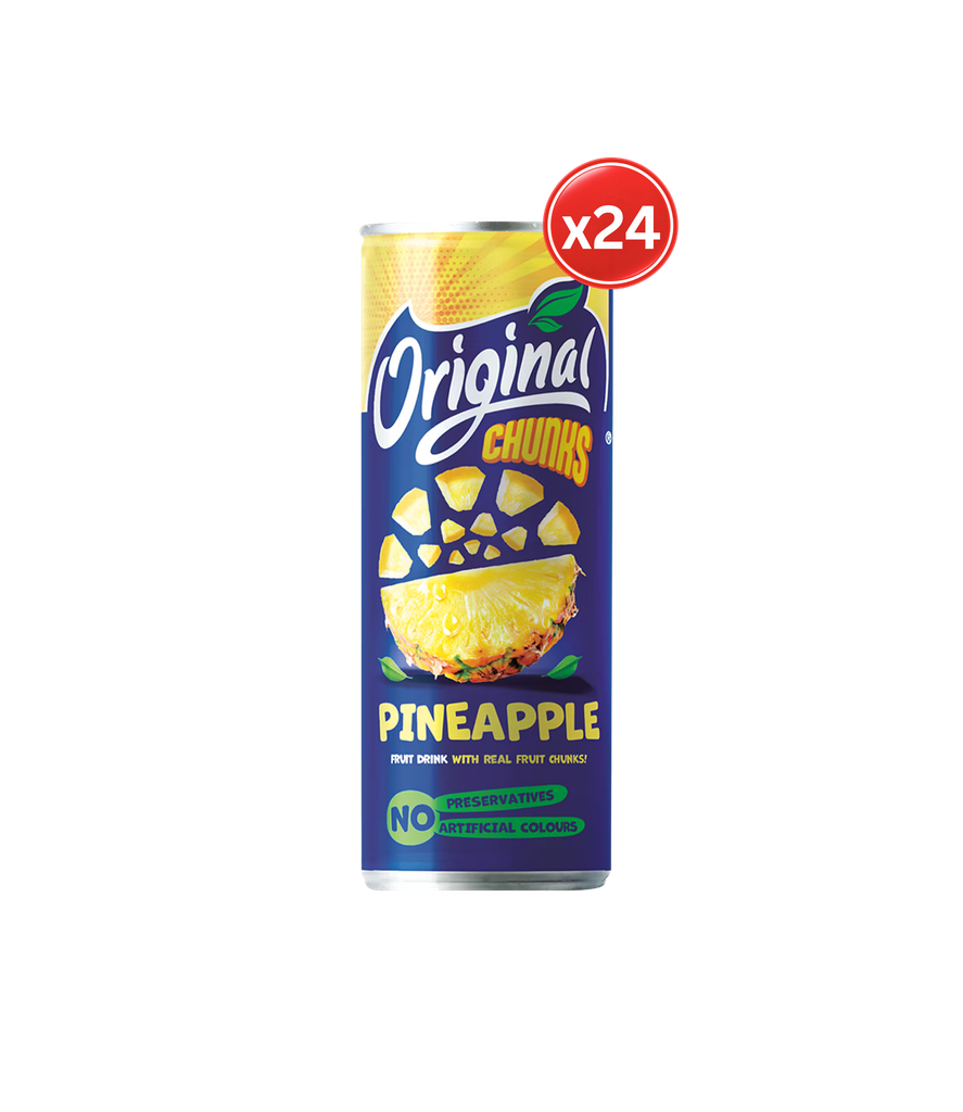 Original - Chunks Pineapple 24*240ml -عصير اوريجنال أناناس+ حبيبات