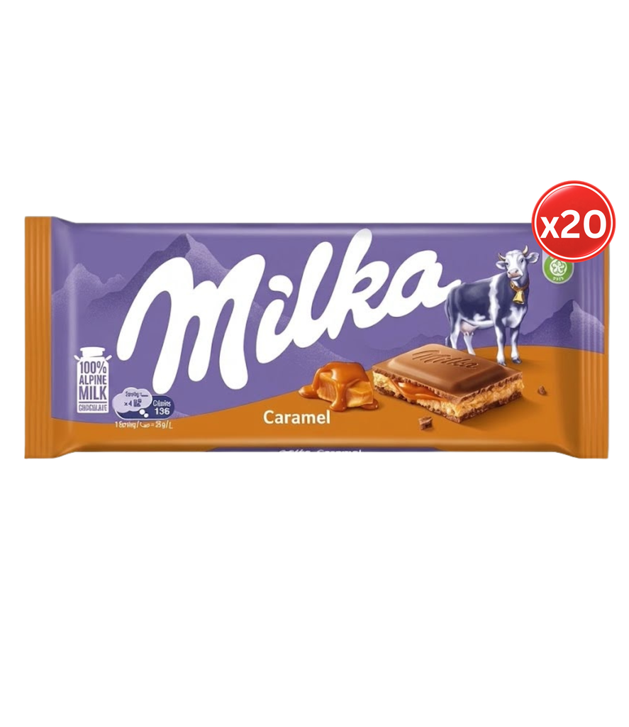 Milka - Chocolate Bar  Caramel 20*95g -  ميلكا شوكولاتة بالكراميل