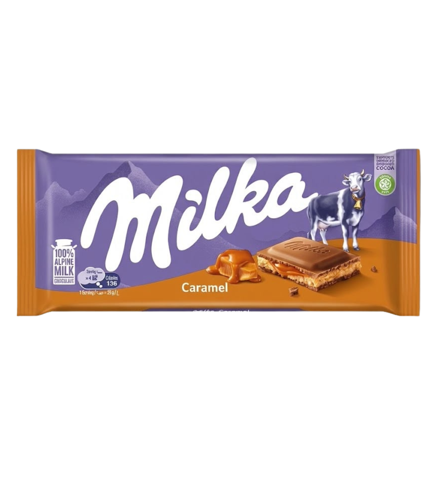 Milka - Chocolate Bar  Caramel 95g -  ميلكا شوكولاتة بالكراميل