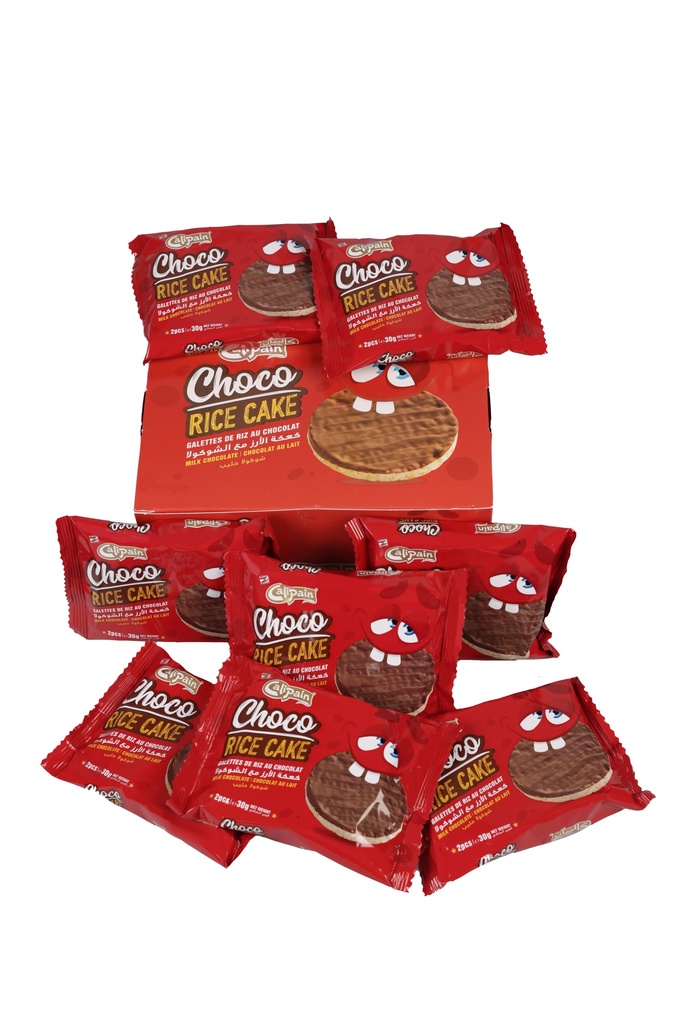 Calipain Choco Rice Cake 2pcs 30g-كعكة الأرز بالشوكولاتة