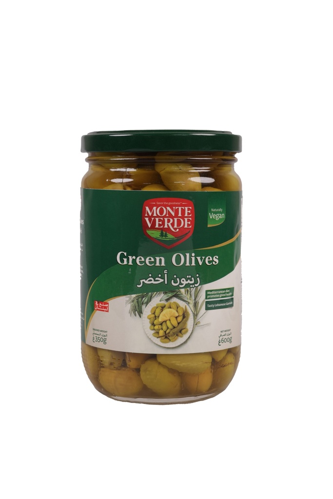 Kalamata Green Jumbo Olives in Brine 600g monte verde  زيتون اخضر - 