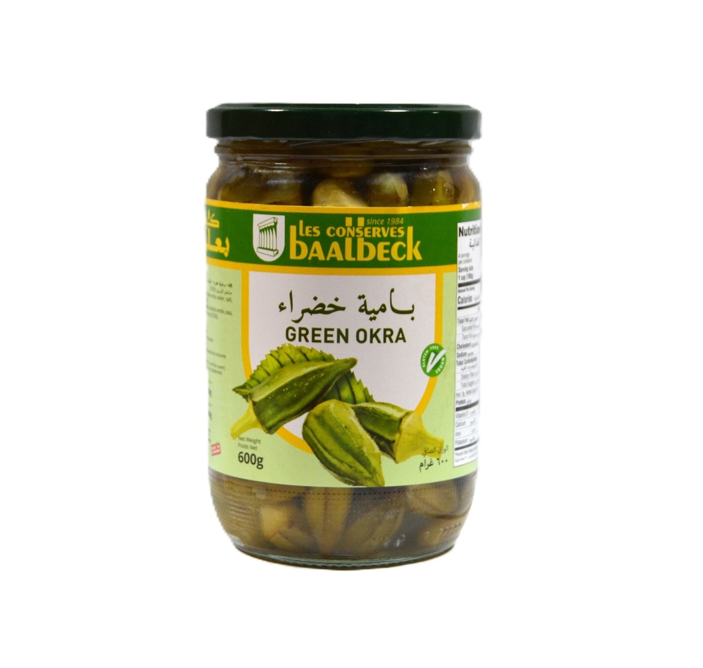 Baalback Okra In Brine 600g - بامية خضراء 