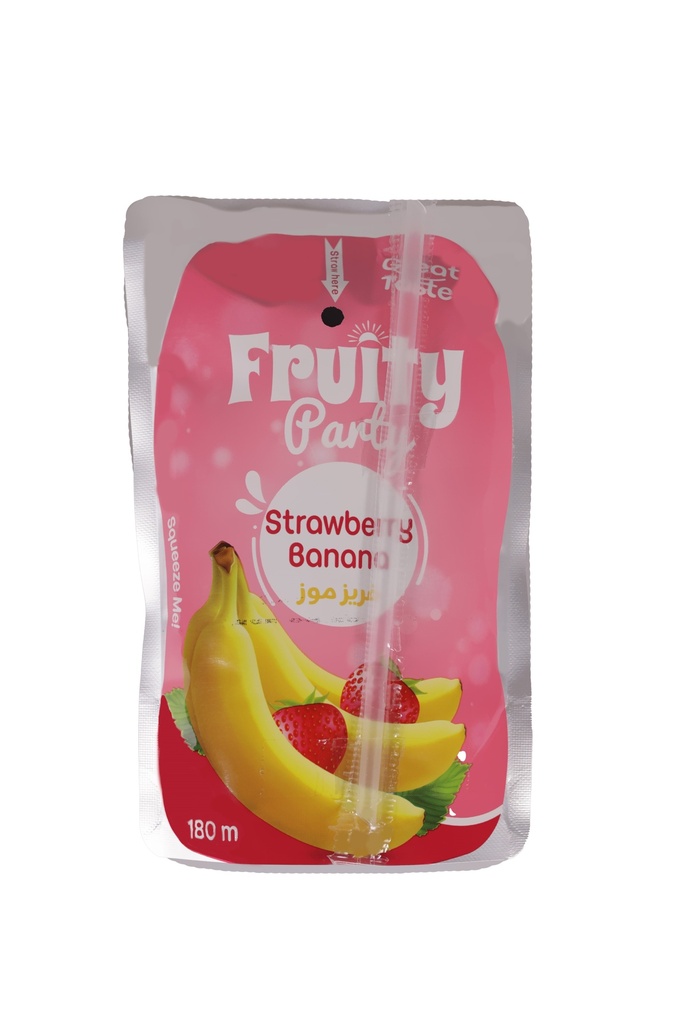 Fruity Party Strawberry Banana 180ml-عصير فريز وموز 