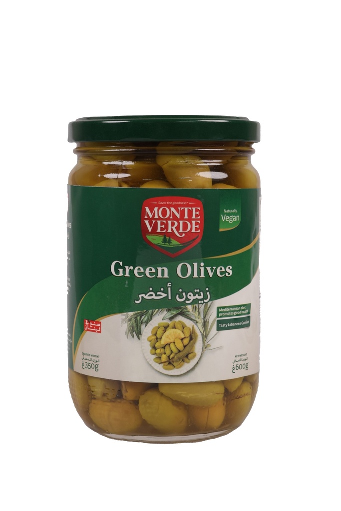 Kalamata Green Jumbo Olives in Brine 600g monte verde  زيتون اخضر - 