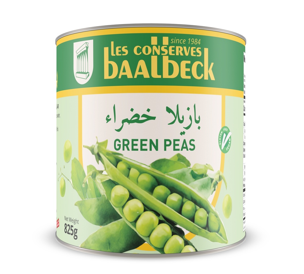 Green Peas 825g - Baalback-بازيلا خضراء 