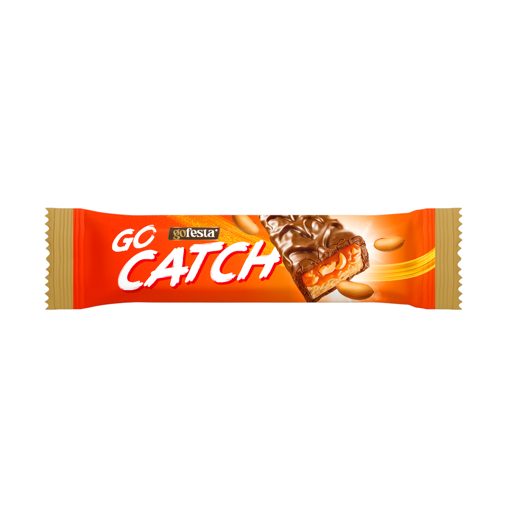Go catch milk  chocolate filled with  caramel & peanut  nougat 36g -نوجا بالكراميل والفول السوداني
