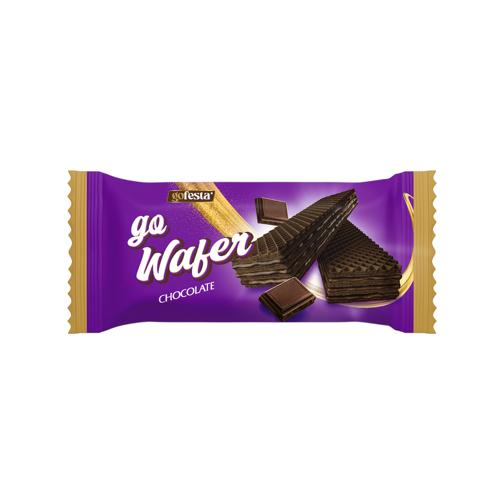 Go Wafer dark chocolate cream coated 50g - ويفر بكريمة الشوكولاتة الداكنة