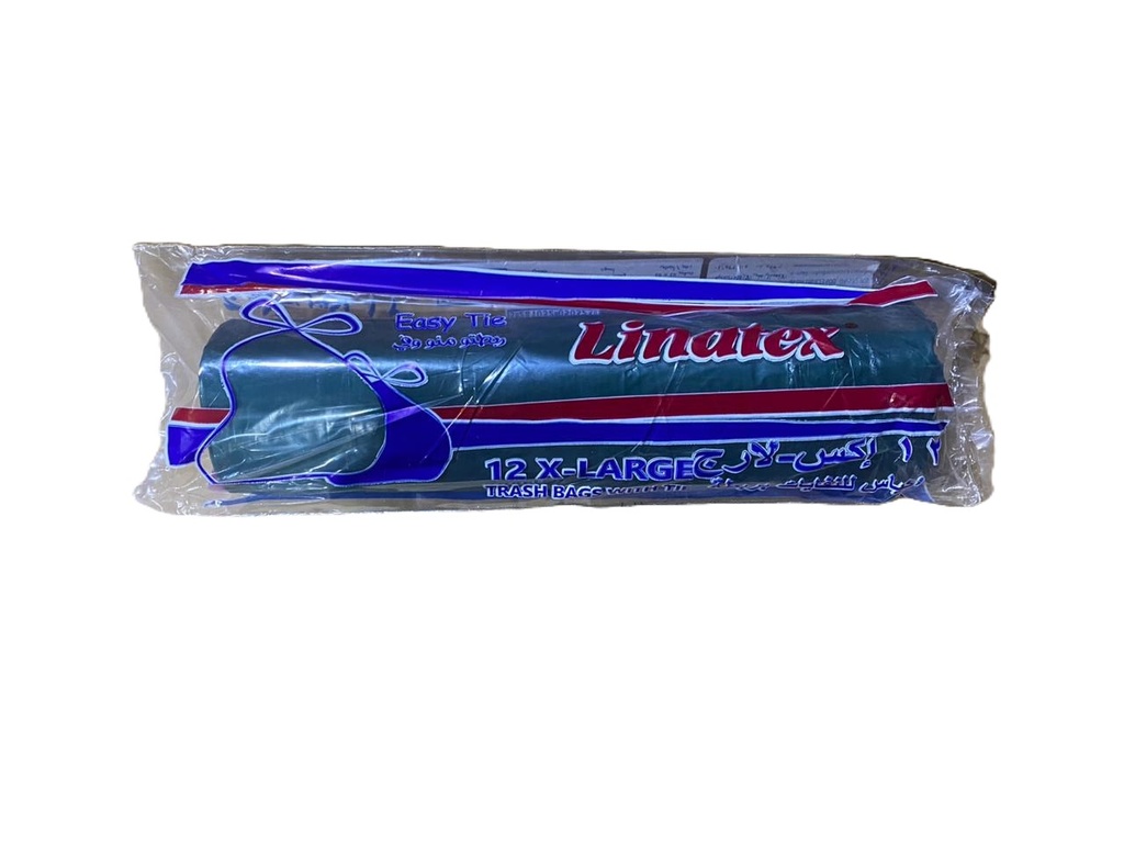  Linatex Trash Bags Easy Tie Xl 12 Bags - أكياس للنفايات بربطة كبير جداً 