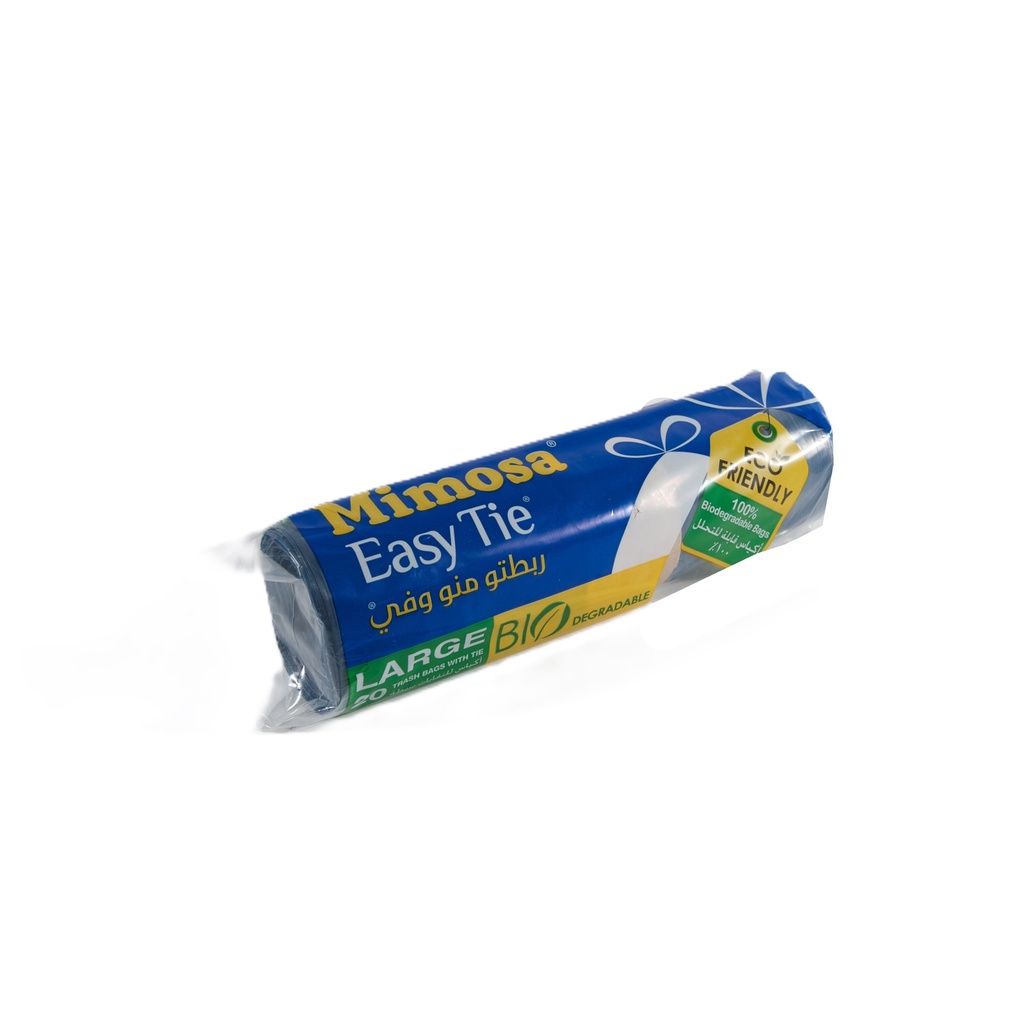 Mimosa Trash Bags Easy Tie Bio Large 20 Bags - أكياس للنفايات بربطة كبير 