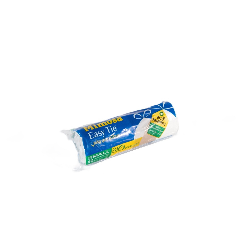Mimosa Trash Bags Easy Tie Bio Small White 20 Bags - أكياس للنفايات بربطة أبيض صغير