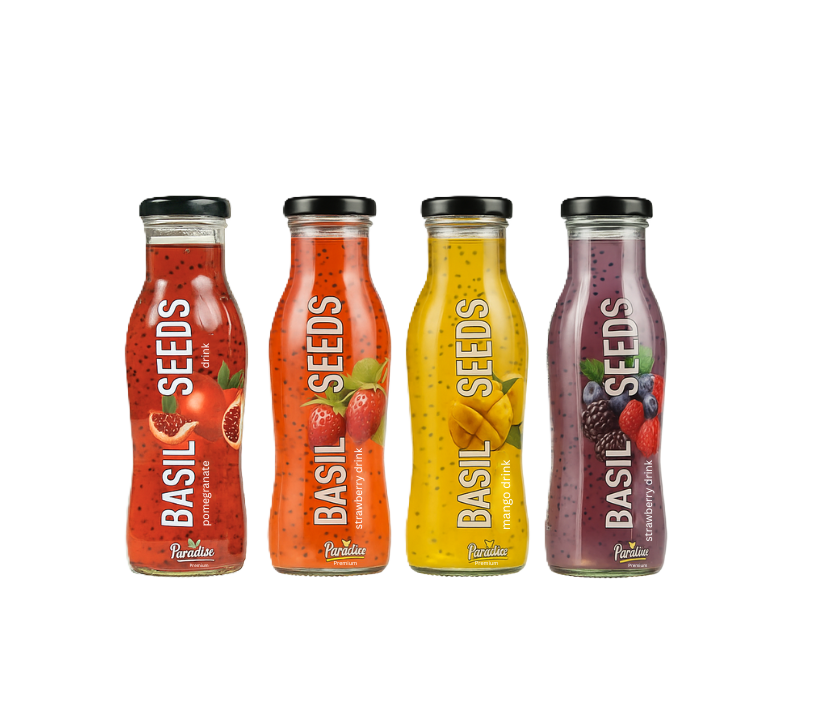 Paradice Basil Seeds Mix B 250ml ( with pomegranate) - عصير الريحان مع رمان  ميكس ب