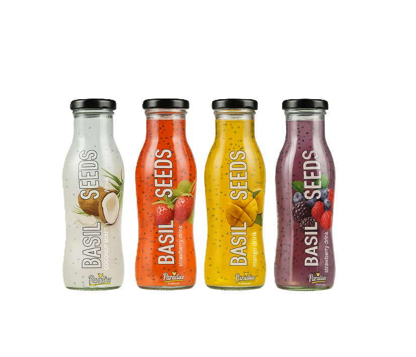 Paradice Basil Seeds Mix A 250ml (with coconut) -  عصير الريحان مع جوز الهند مكس اى 