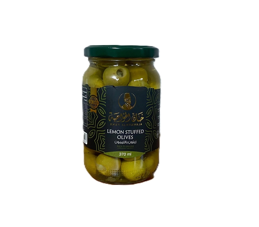 Lemon stuffed Olives 370 ml - Khan AlKhawaja - زيتون بالليمون 