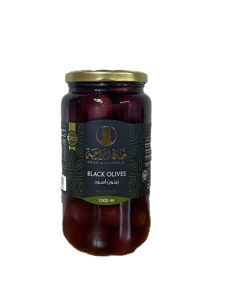 Black Olives 1000ml -- Khan Al Khawaja   زيتون اسود 