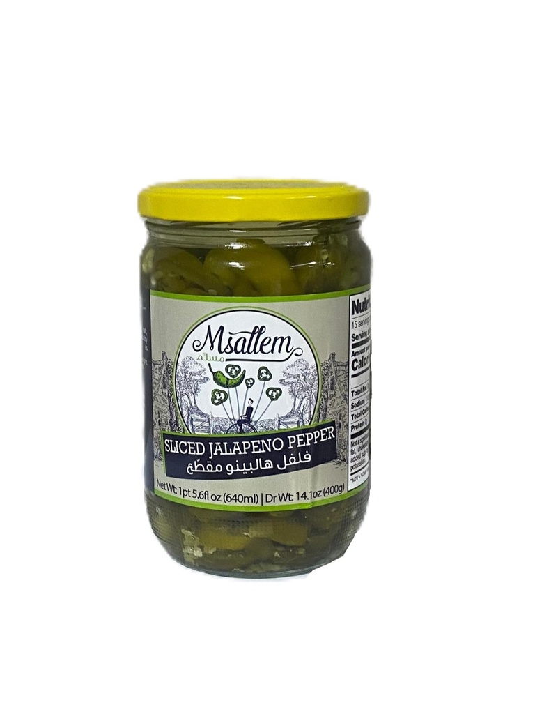 Msallem Sliced Jalapenos Pepper Jar 640g -  فلفل هالبينو مقطع