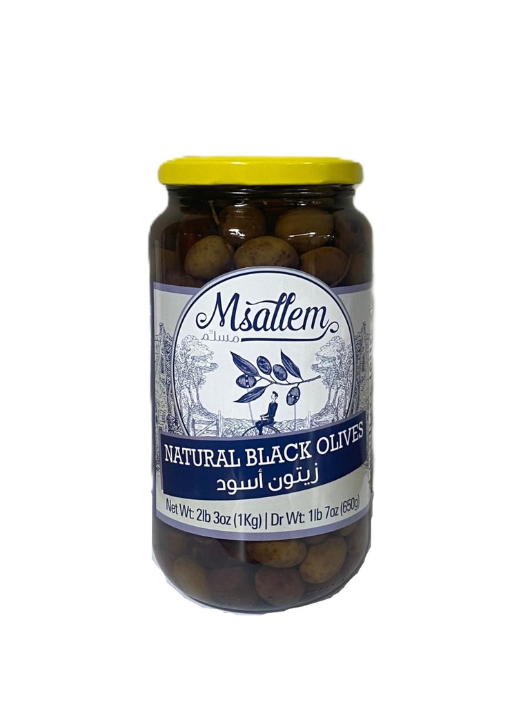 Black Olives Jar 1000g - Msallem  زيتون اسود 