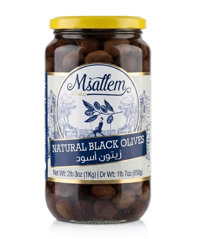 Msallem Black Olives Jar 1000g - زيتون اسود 