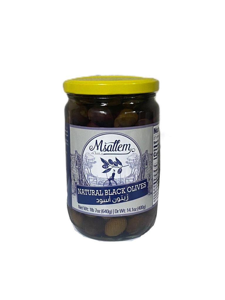 Black Olives Jar 640g - Msallem   زيتون اسود 