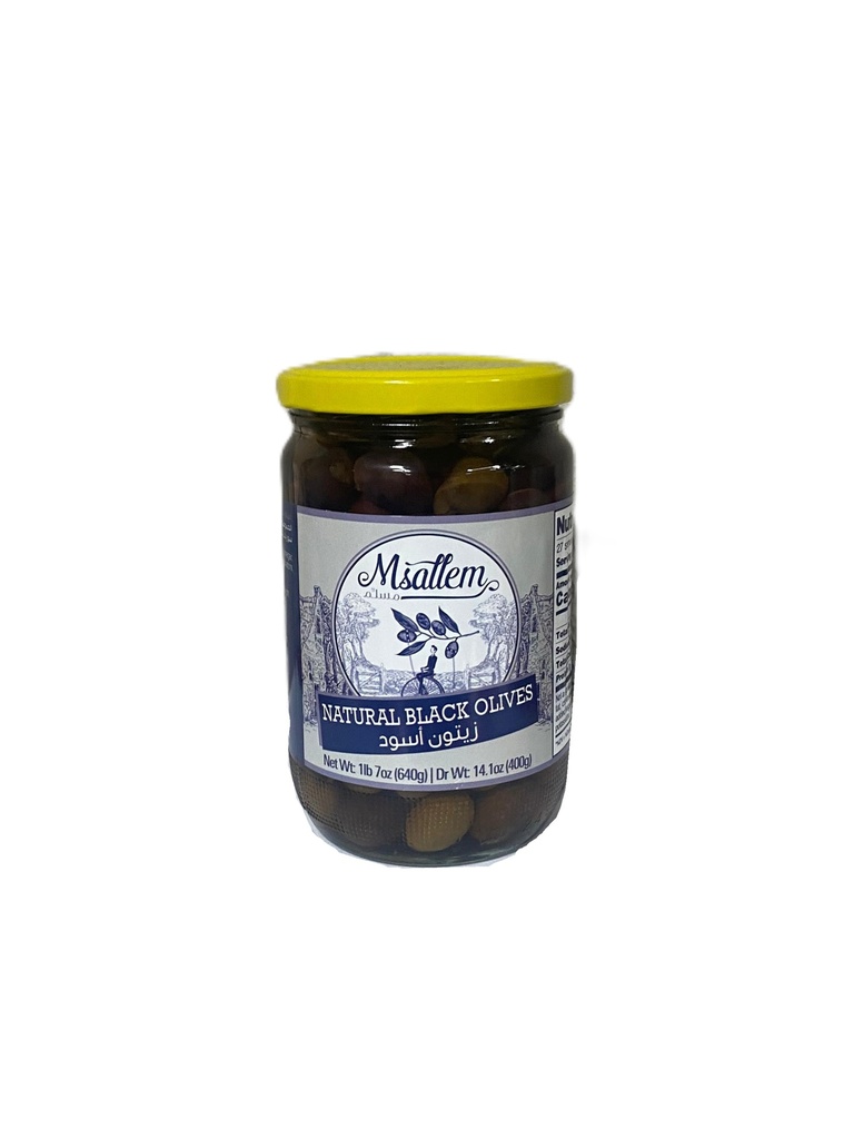 Black Olives Jar 640g - Msallem   زيتون اسود 