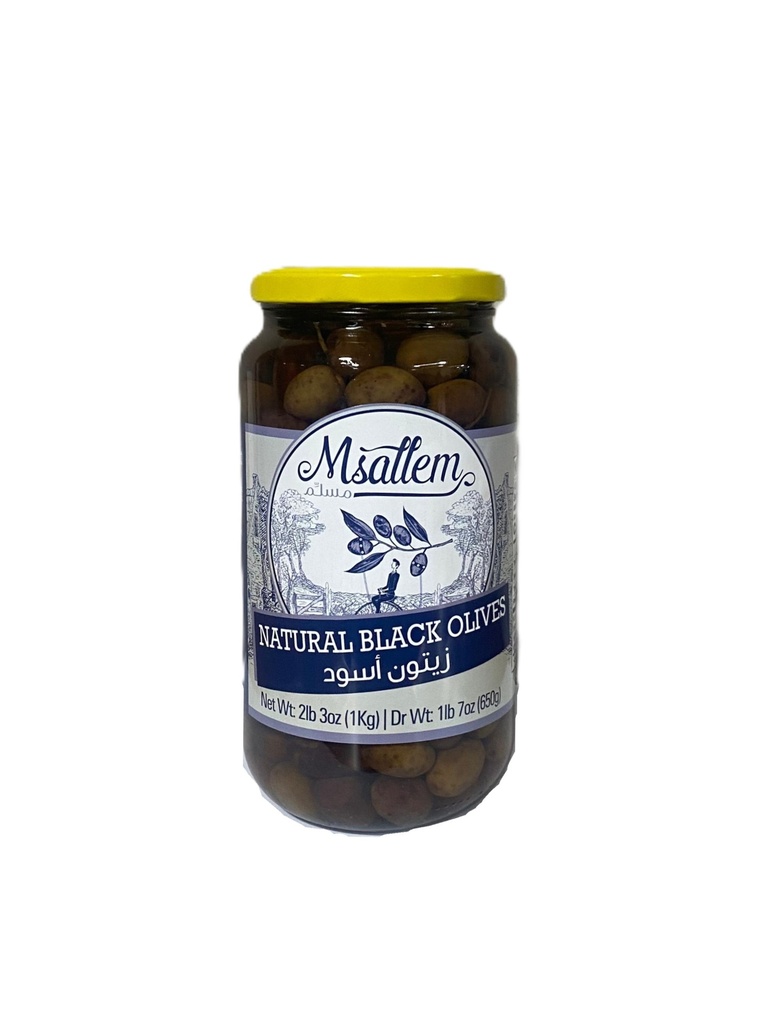 Black Olives Jar 1000g - Msallem  زيتون اسود 