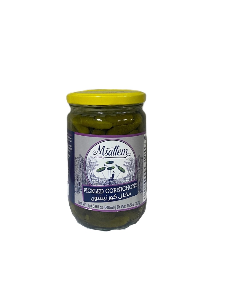 Cornishon Pickles Jar 640g -  Msallem مخلل كورنيشون
