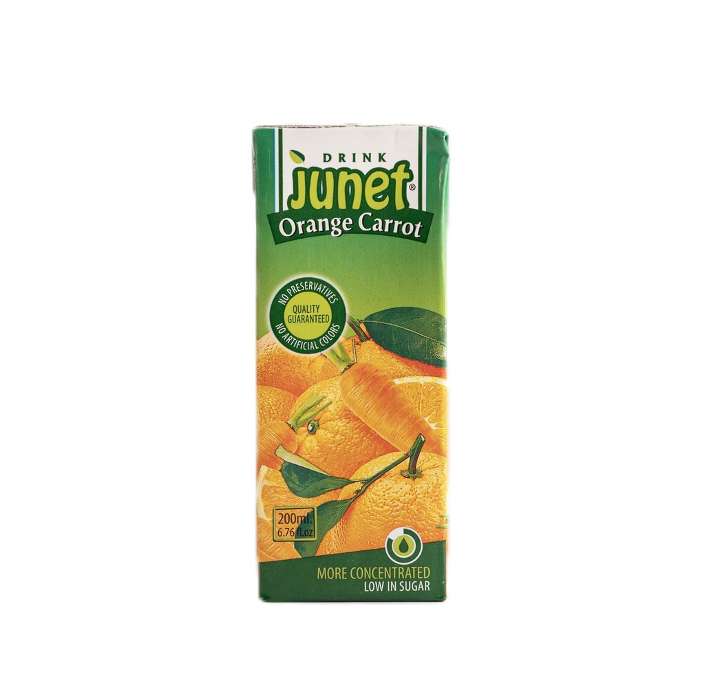 Carton Junet 24*200ml Orange Carrot - كرتون جونيت ليمون والجزر