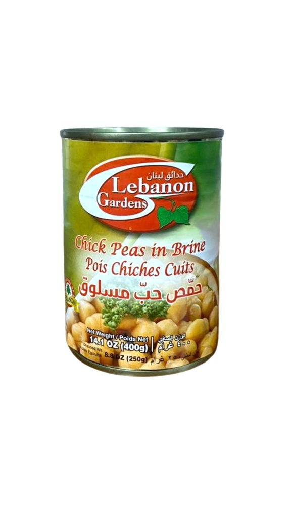 Chickpeas In Brine 400g - Lebanon Gardens حمص حب مسلوق