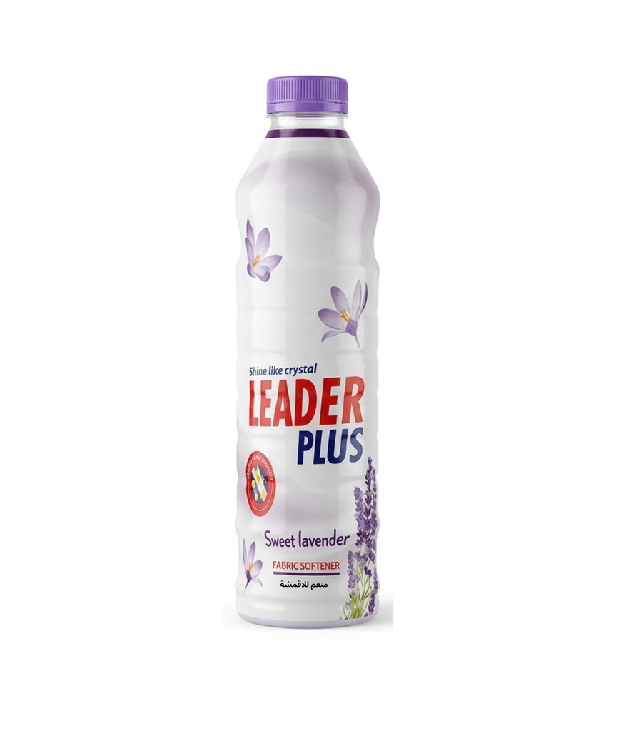 Leader Plus Fabric Softener Lavender 1L - منعم الأقمشة ليدر بلاس برائحة اللافندر