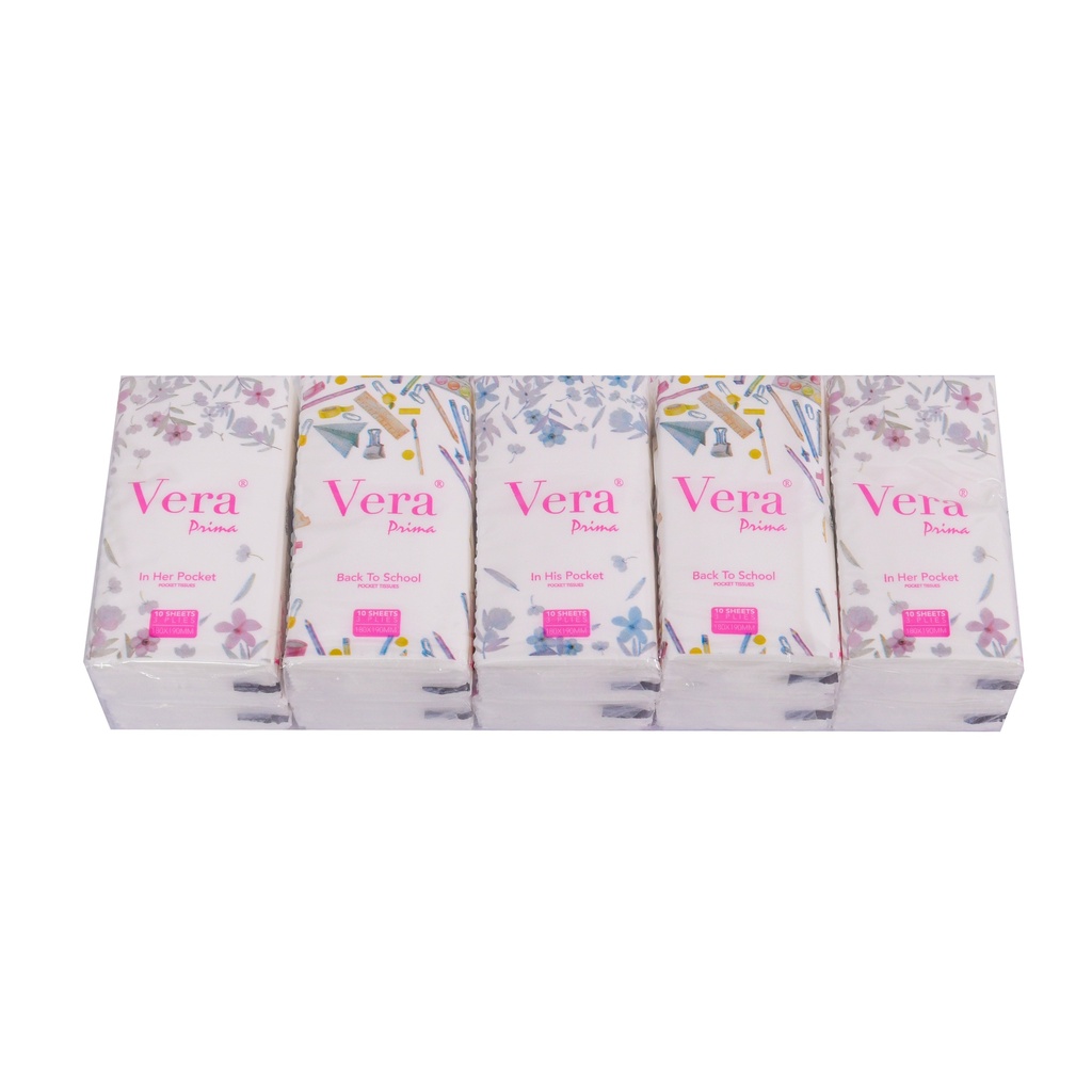 Tissue Facial Vera Pocket 10 Sheets - محارم جيبية