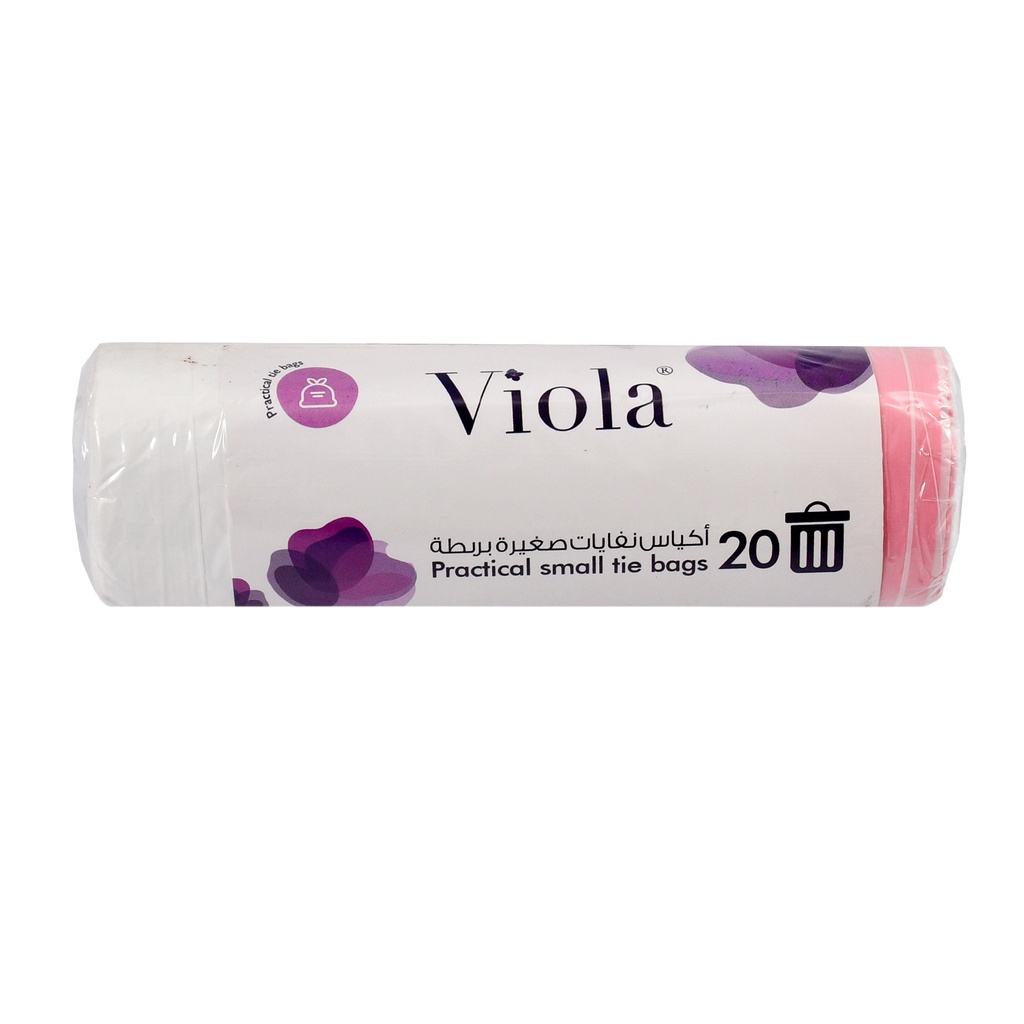 Viola Garbage Tie Bags 20 (Pack of 12) (Small) -  فيولا أكياس نفايات صغيرة مع ربطة