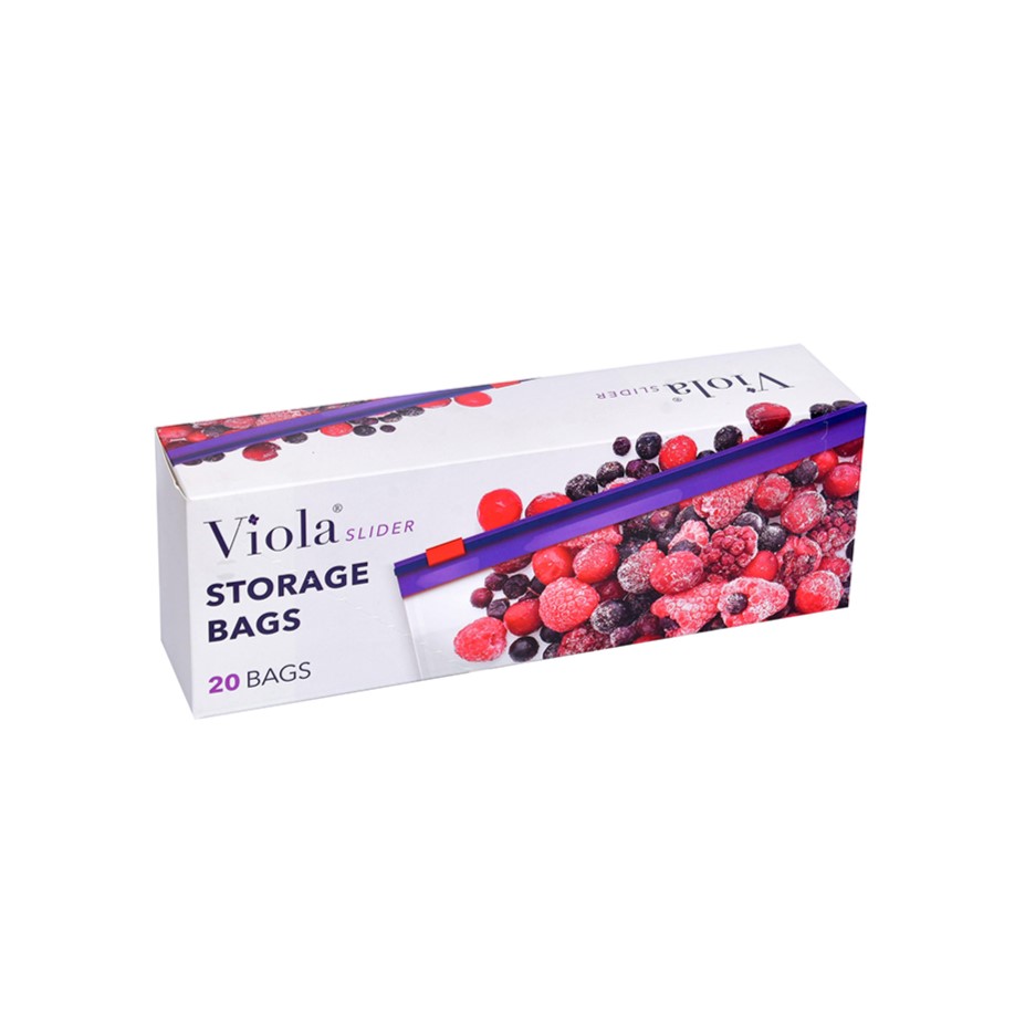 Viola Slider Bags (Pack of 12) (Medium, 20 Bags) أكياس بسحّاب
