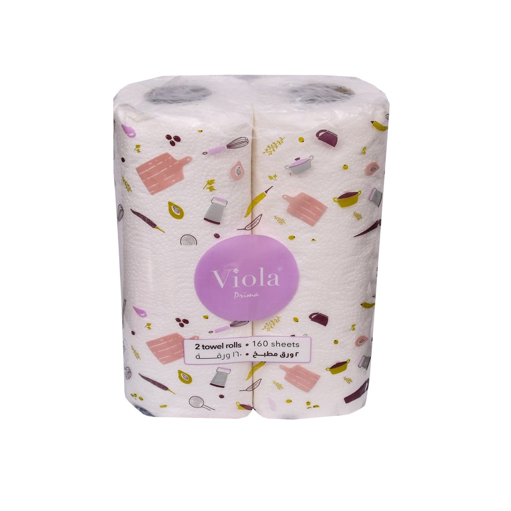 Kitchen Roll Viola - 160 Sheets - Pack of 6- ورق مطبخ 