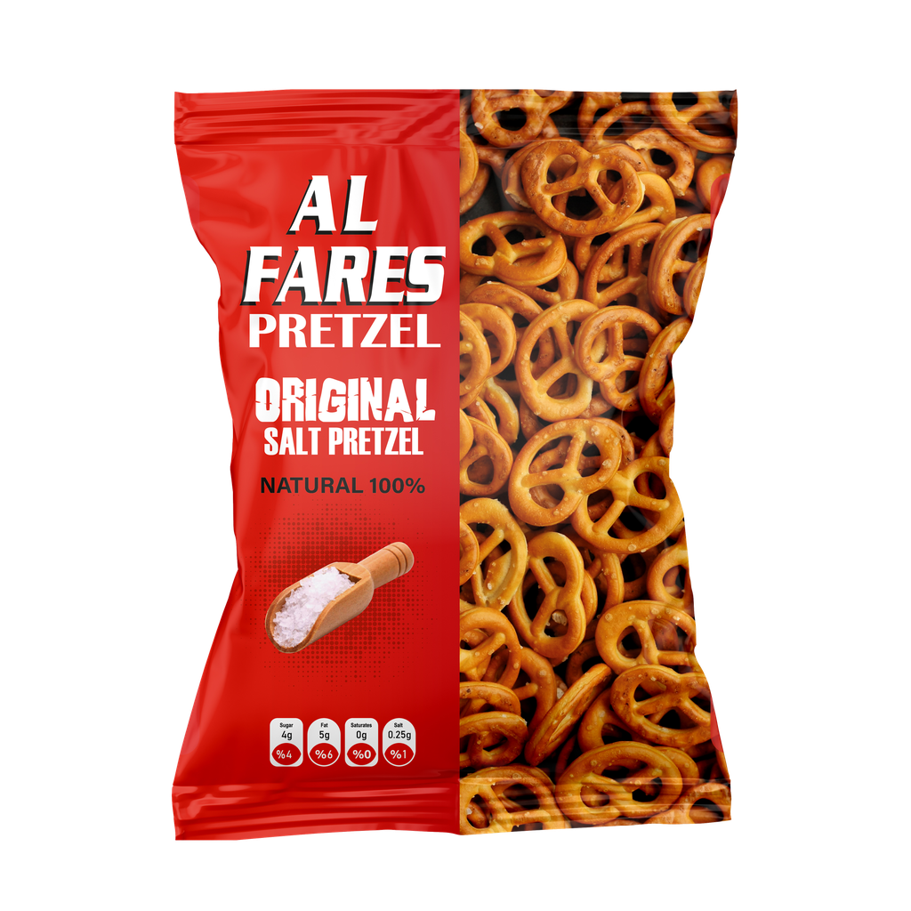 AL Fares Pretzel Biscuit Salt 24*120G - أل فارس بريتزل بسكويت بالملح