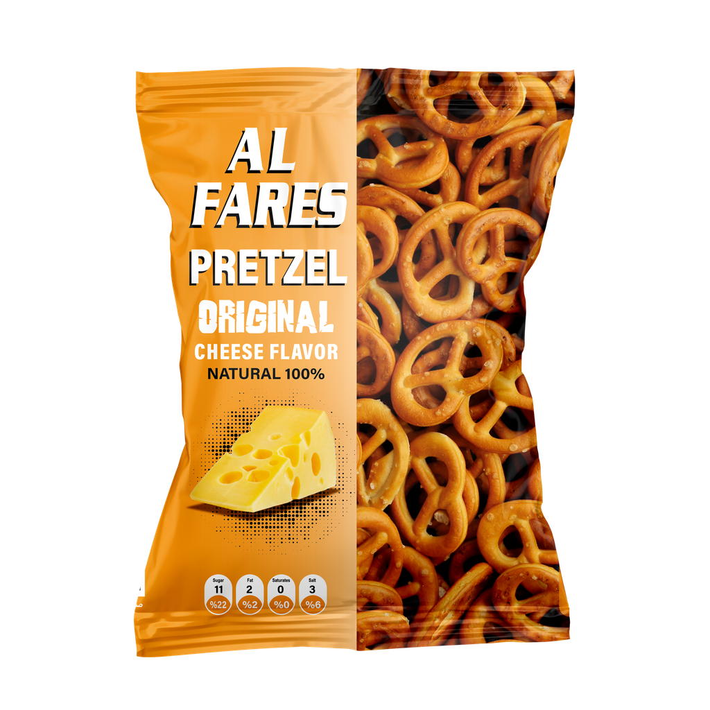 AL Fares Pretzel Biscuit Cheese 24*120G - أل فارس بريتزل بسكويت بالجبنة