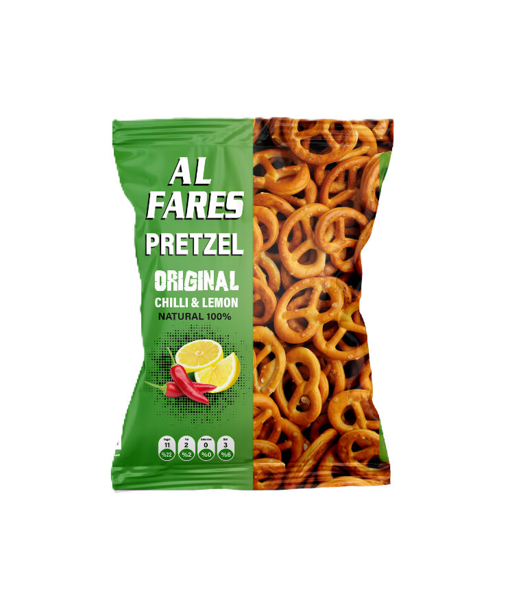 AL Fares Pretzel Biscuit Chili and Lemon 45G - أل فارس بريتزل بسكويت بالفلفل الحار والليمون 