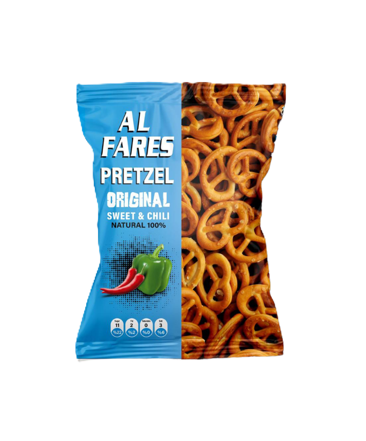 AL Fares Pretzel Biscuit Sweet and Chili 45G - بسكويت بريتزل ألفارس بنكهة حلوة وفلفل حار