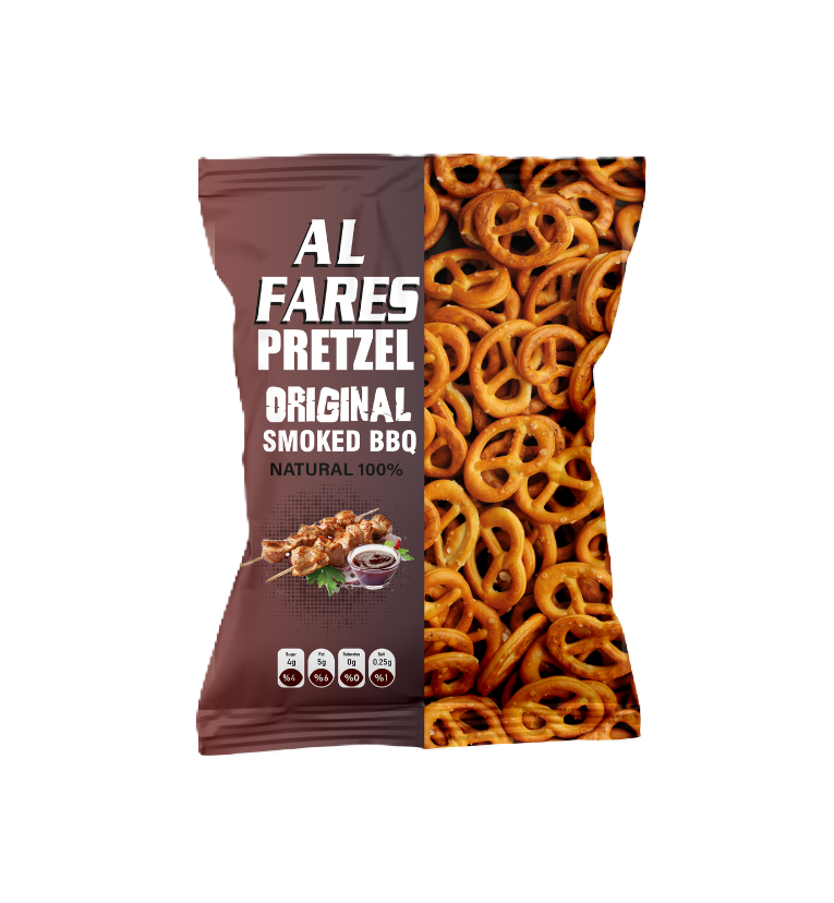 AL Fares Pretzel Biscuit Smoked Barbecue 45G - بسكويت بريتزل ألفارس بنكهة الشواء المدخن