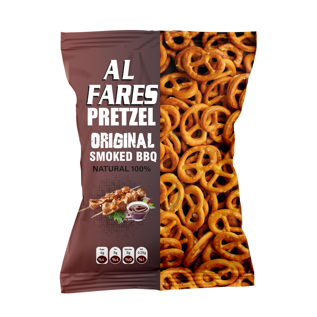 AL Fares Pretzel Biscuit Smoked Barbecue 120G - بسكويت بريتزل ألفارس بنكهة الشواء المدخن