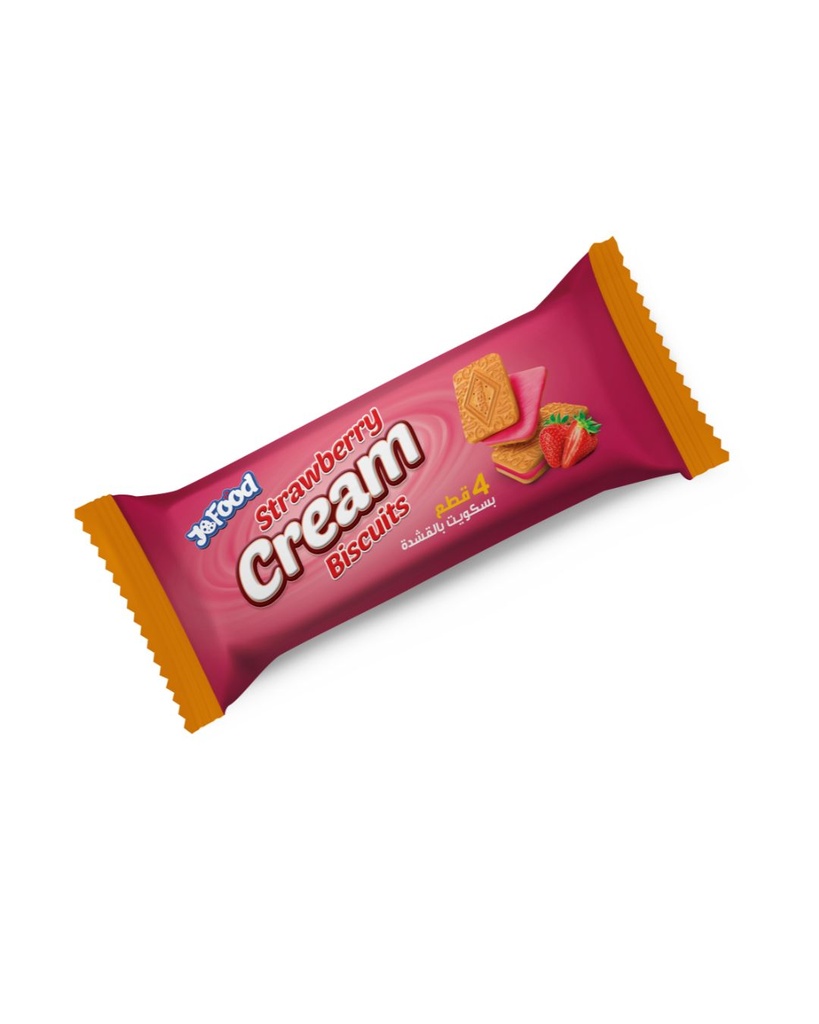 JoFood Cream Biscuits 4pcs Strawberry 26G - بسكويت بالكريمة بنكهة الفراولة