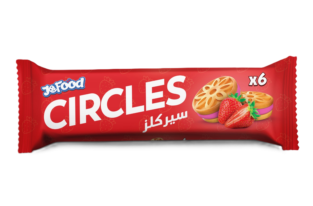 JoFood Circles Filled with Strawberry 36G -  جو فود دوائر محشوة بكريمة الفراولة