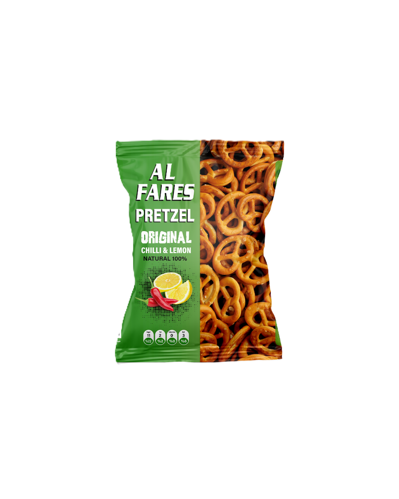 AL Fares Pretzel Biscuit Chili and Lemon 45G - أل فارس بريتزل بسكويت بالفلفل الحار والليمون  