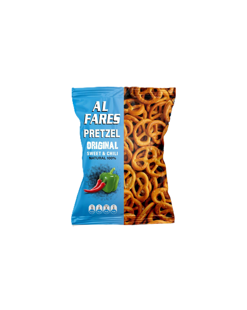 AL Fares Pretzel Biscuit Sweet and Chili 45G - بسكويت بريتزل ألفارس بنكهة حلوة وفلفل حار 
