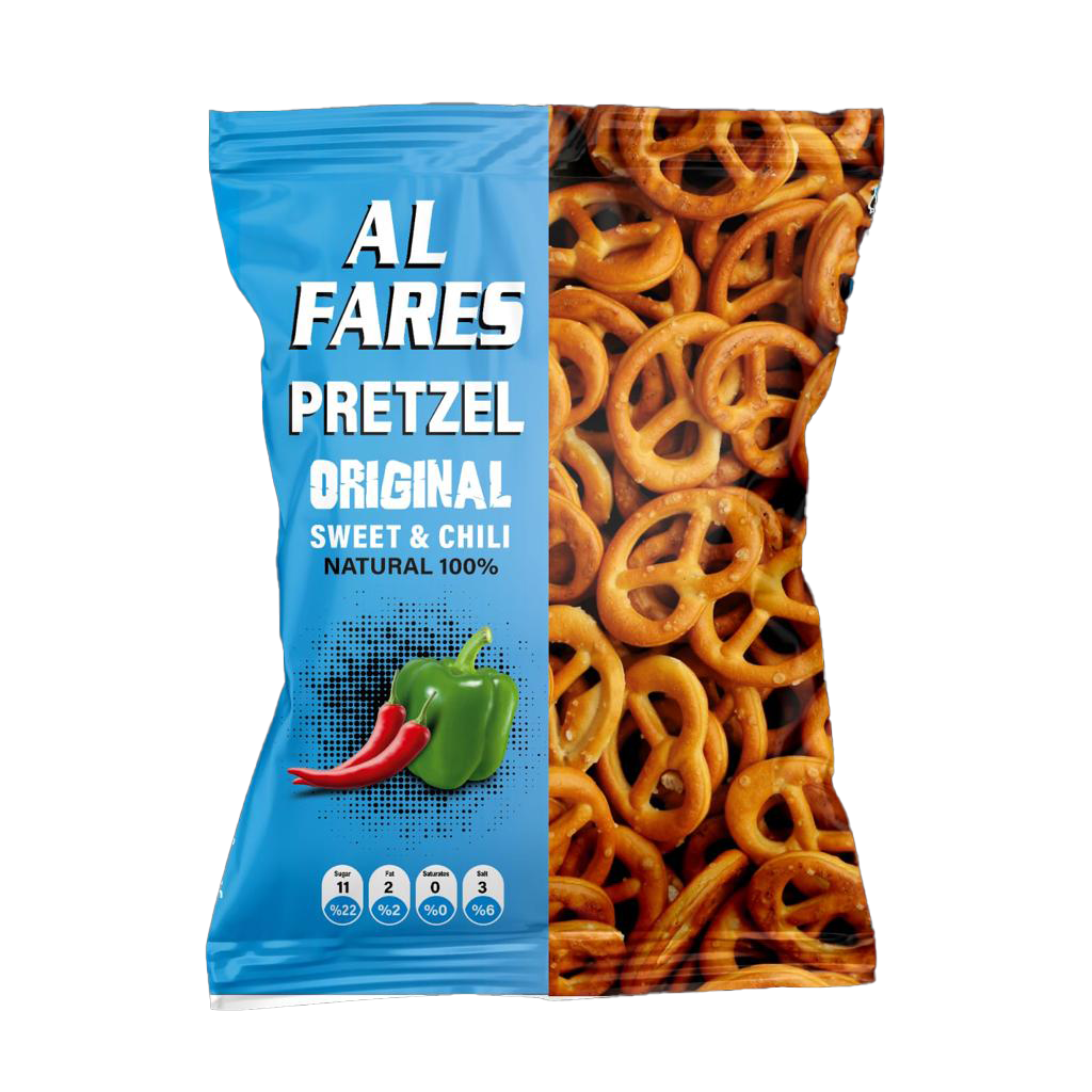 AL Fares Pretzel Biscuit Sweet and Chili 120G - بسكويت بريتزل ألفارس بنكهة حلوة وفلفل حار 