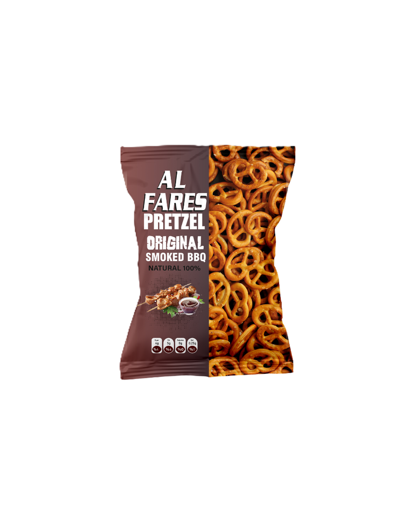 AL Fares Pretzel Biscuit Smoked Barbecue 45G - بسكويت بريتزل ألفارس بنكهة الشواء المدخن 