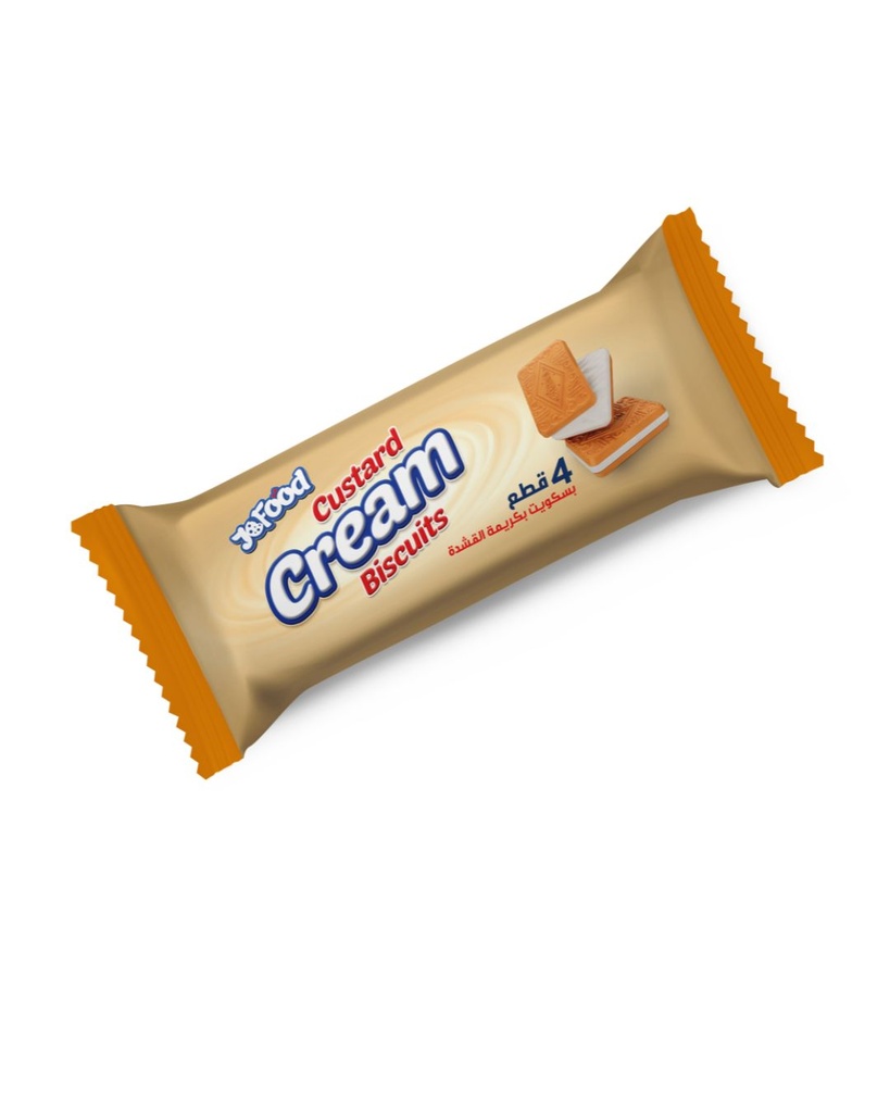 JoFood Cream Biscuits 4 pcs Custard 26G - بسكويت بالكريمة بنكهة الكاسترد  