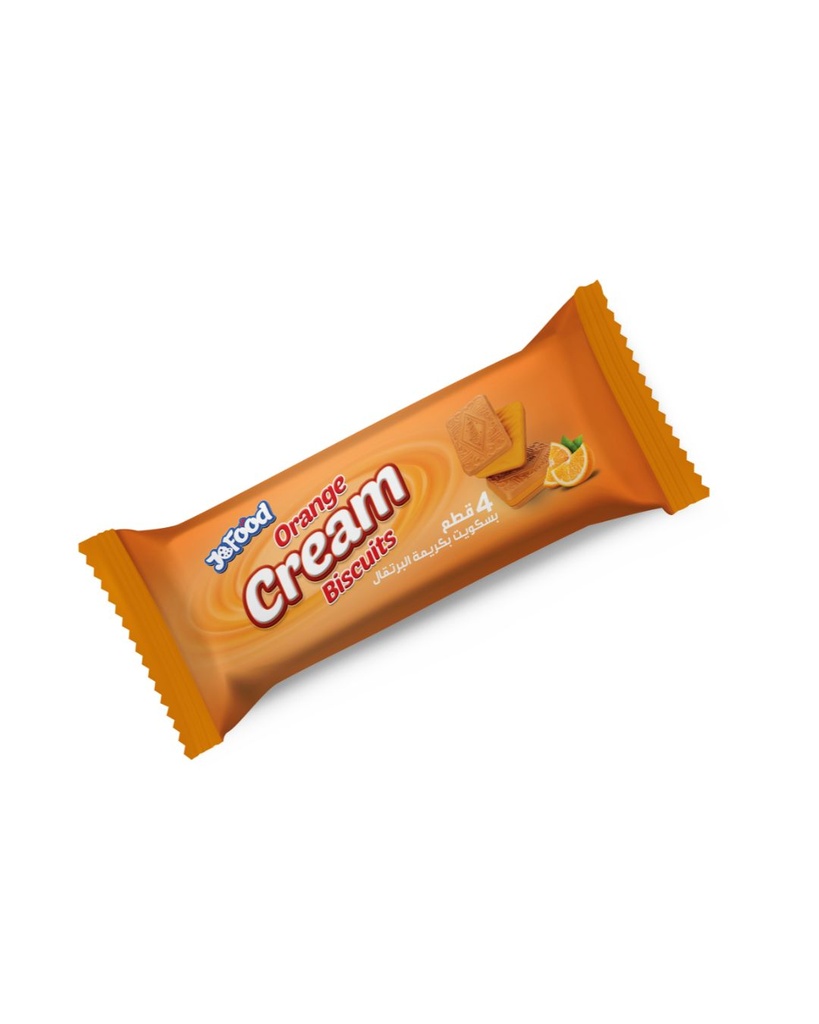 JoFood Cream Biscuits 4 pcs Orange 26G - بسكويت بالكريمة بنكهة البرتقال 
