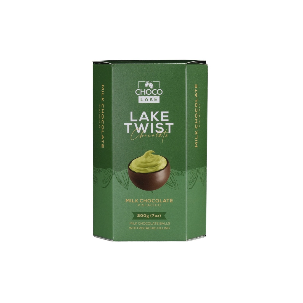 Lake Twist Milk Chocolate Pistachio 200g - ليك تويست  شوكولاتة الحليب مع الفستق 