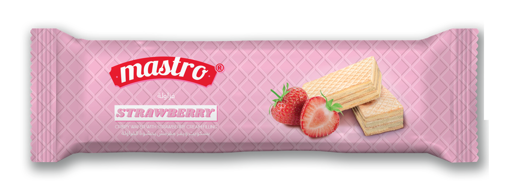 Mastro Plain Wafer Strawberry 24*14g - ماسترو ويفر  فراولة